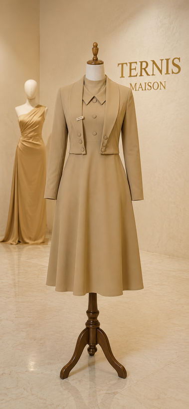 cropped-blazer-midi-dress-set-beige-black-mezon-ternis Alt Text انگلیسی