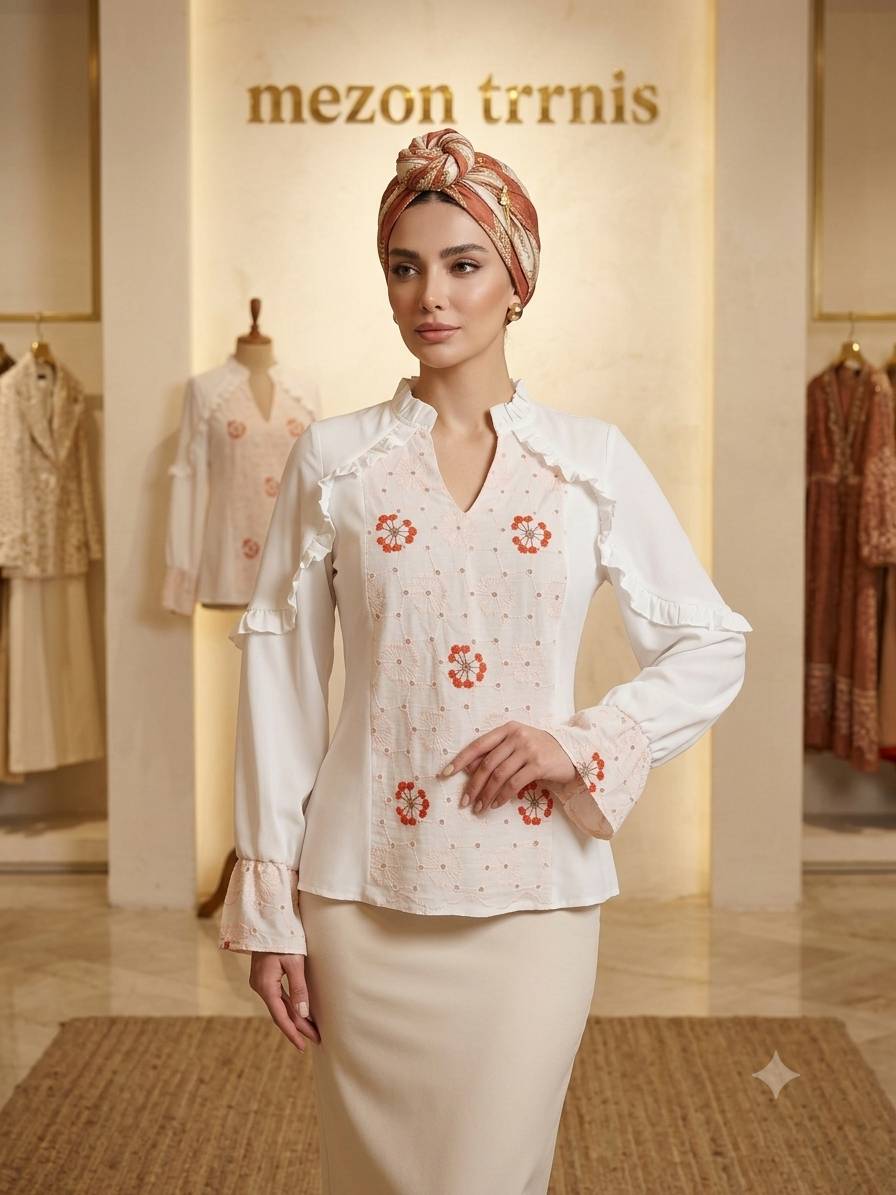 شومیز زنانه خامه‌دوزی _ کد ۳۶۴