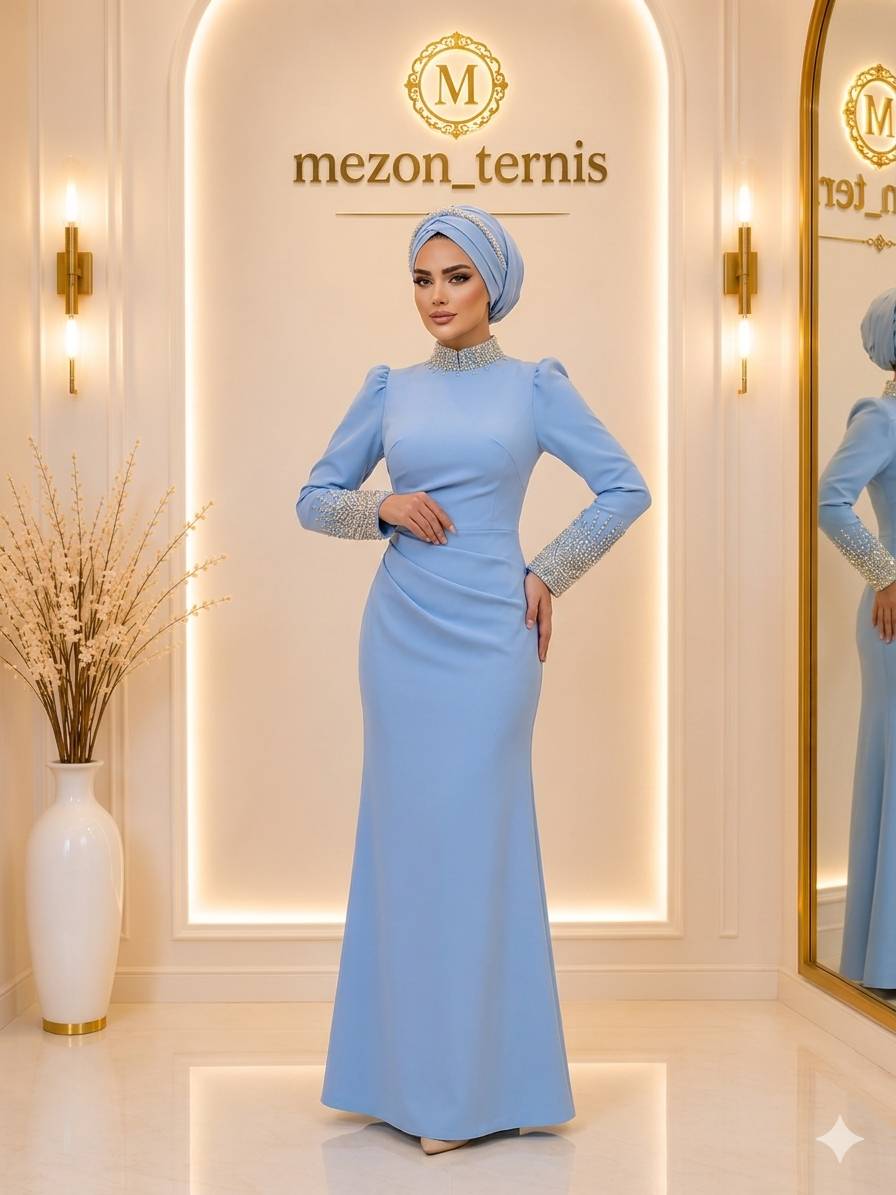 ماکسی مجلسی مدل ماهی دامن چاکدار _ کد ۳۱۲