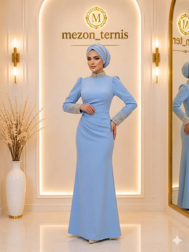 ماکسی مجلسی مدل ماهی دامن چاکدار _ کد ۳۱۲