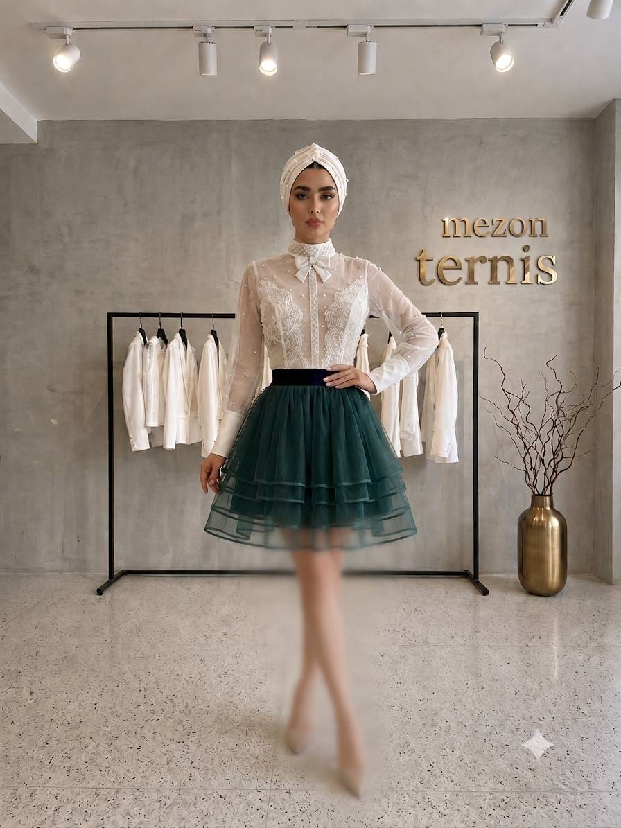 دامن فون توری کوتاه زنانه _ کد ۱۴